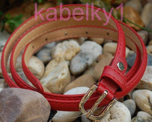 Opasok červený tenký strieborna pracka ekokoža