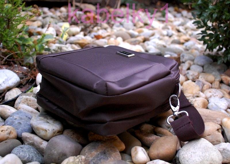  Pánska taška hnedá štepovaná strieborné matné kovanie 