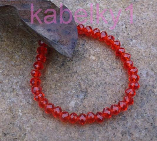  Náramok červený brúsené sklo červená farba