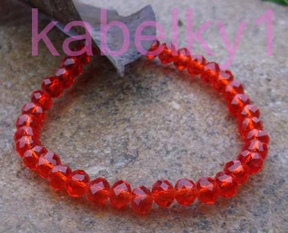  Náramok červený brúsené sklo červená farba