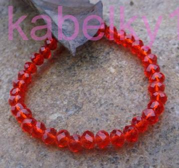  Náramok červený brúsené sklo červená farba