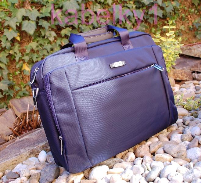  Pánska modrá tmavá taška veľká tmavé strieborné logo rúčky 