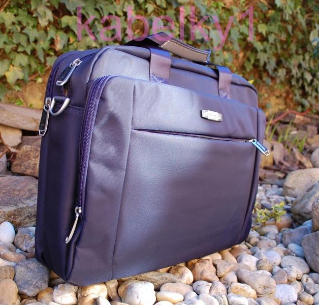  Pánska modrá tmavá taška veľká tmavé strieborné logo rúčky 