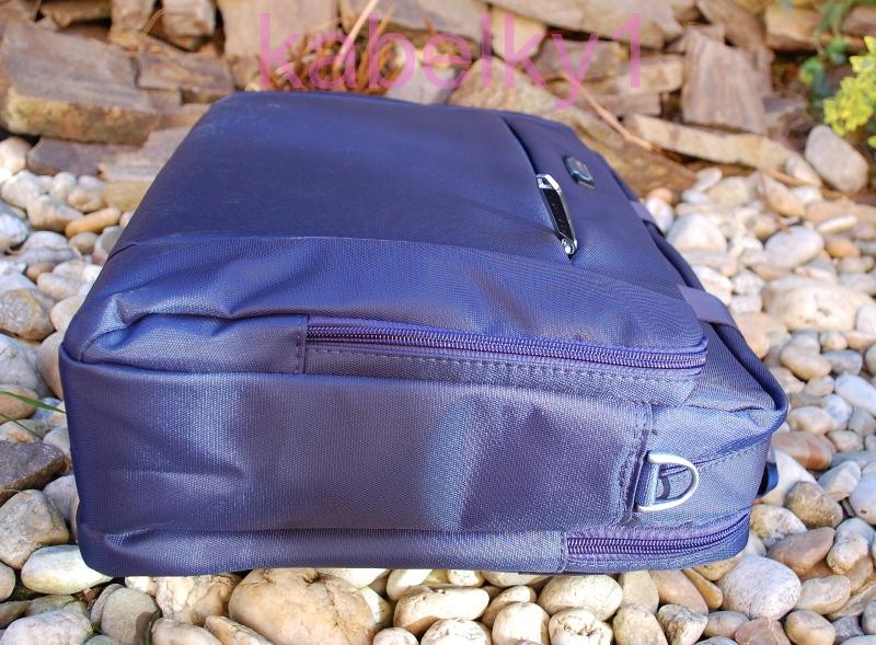  Pánska modrá tmavá taška veľká tmavé strieborné logo rúčky 