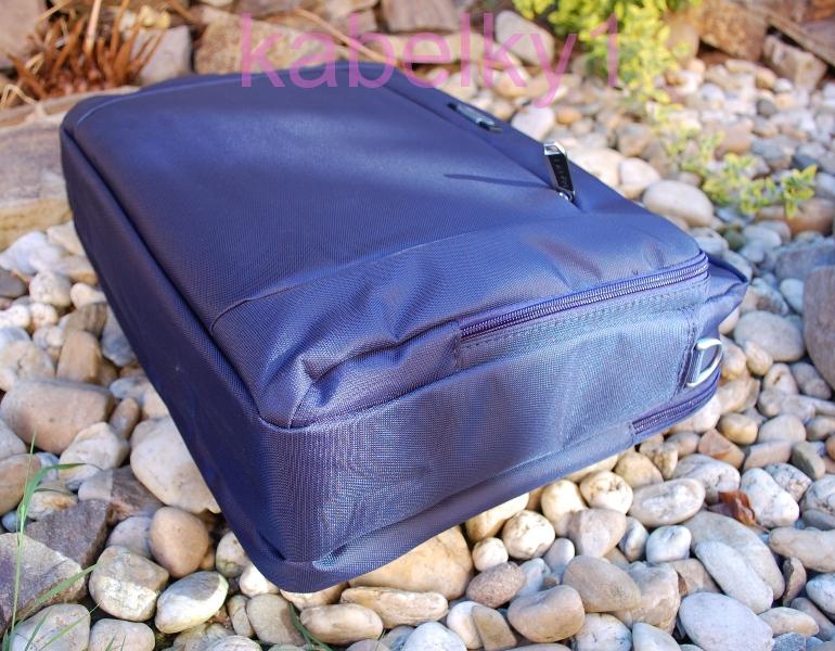  Pánska modrá tmavá taška veľká tmavé strieborné logo rúčky 