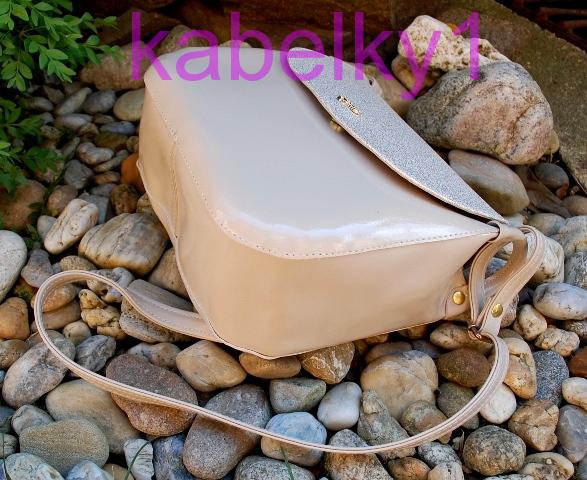 Kabelka krémová zlatá dlhé ramienko GROSSO