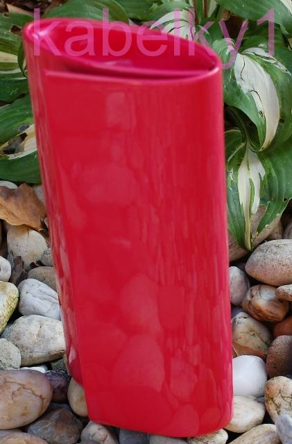 Kabelka červená malinová listová  dlhé ramienko