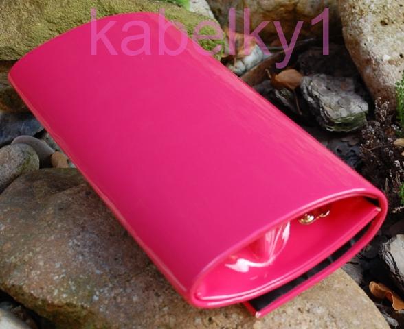 Kabelka červená malinová listová  dlhé ramienko