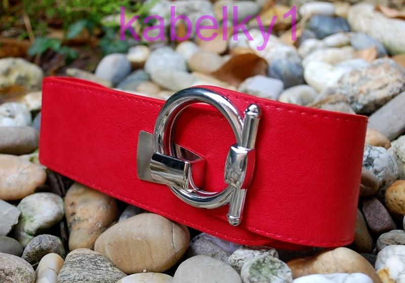 Opasok červený pružný strieborná pracka  