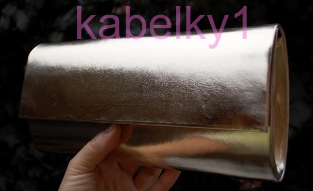 Kabelka listová zlatá lakovaná dlhé ramienko