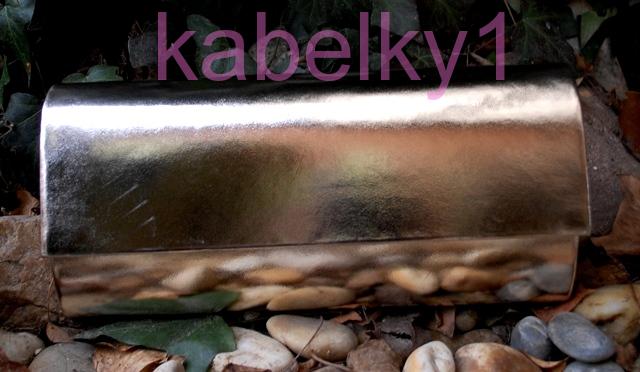 Kabelka listová zlatá lakovaná dlhé ramienko
