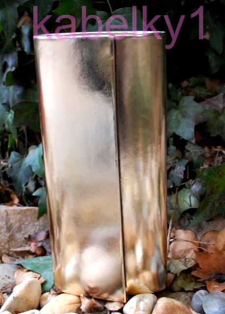 Kabelka listová zlatá lakovaná dlhé ramienko