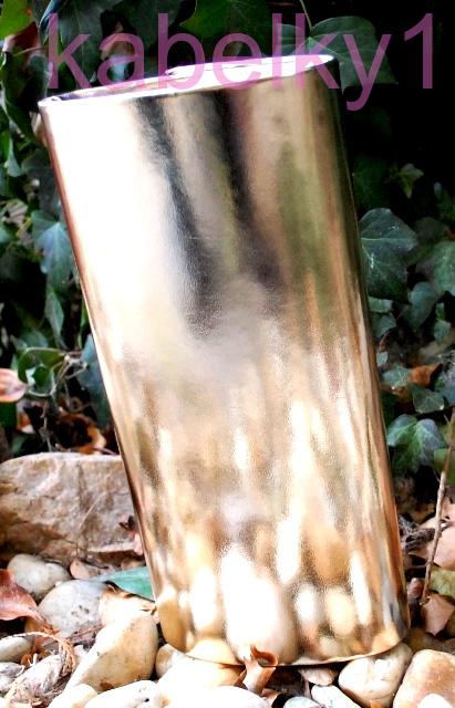 Kabelka listová zlatá lakovaná dlhé ramienko