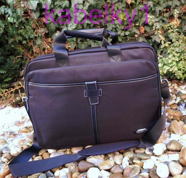 Pánska čierna taška veľká tmavé strieborné logo MAHEL 