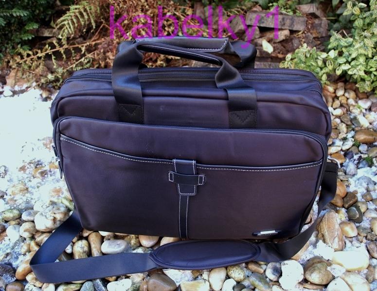 Pánska čierna taška veľká tmavé strieborné logo MAHEL 