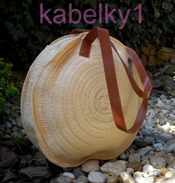 Kabelka smotanová bledá pletená lyková