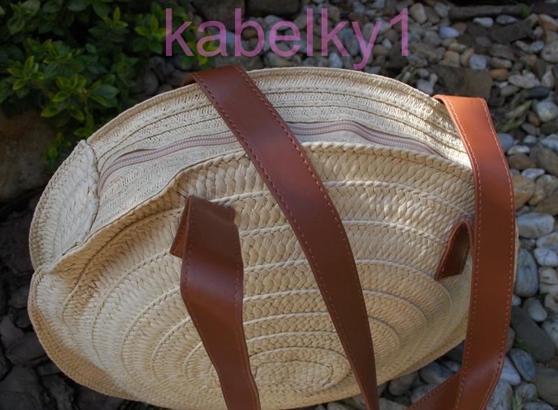 Kabelka smotanová bledá pletená lyková