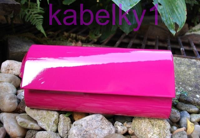 Kabelka ružová fuchsia listová lakovaná ružové ramienko