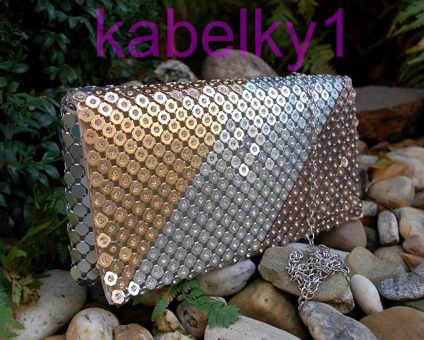 Kabelka listová zlatá strieborná rose gold brúsené sklo