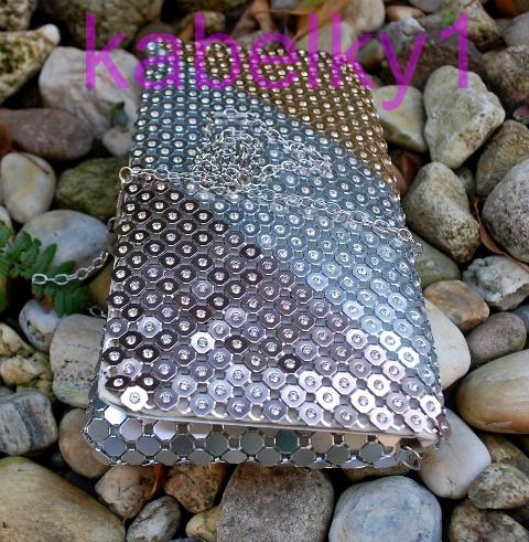 Kabelka listová zlatá strieborná rose gold brúsené sklo