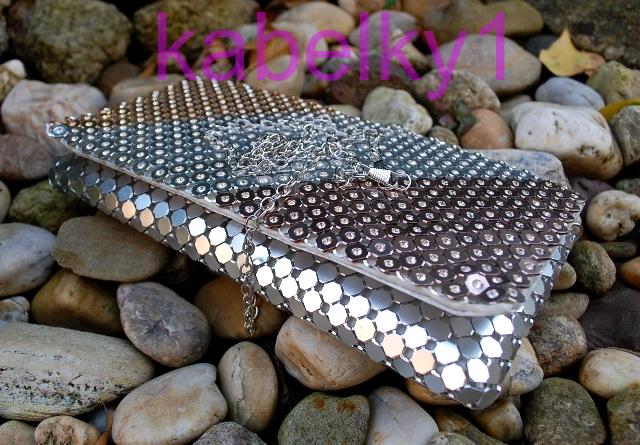 Kabelka listová zlatá strieborná rose gold brúsené sklo