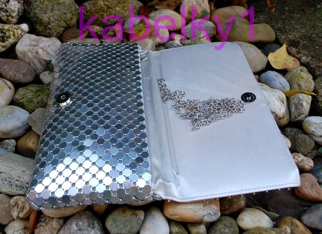 Kabelka listová zlatá strieborná rose gold brúsené sklo