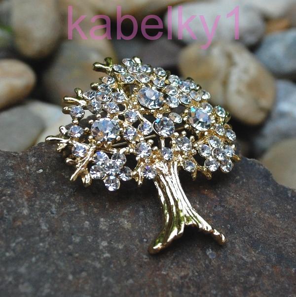 Brošňa MONA strom života zlatá farba