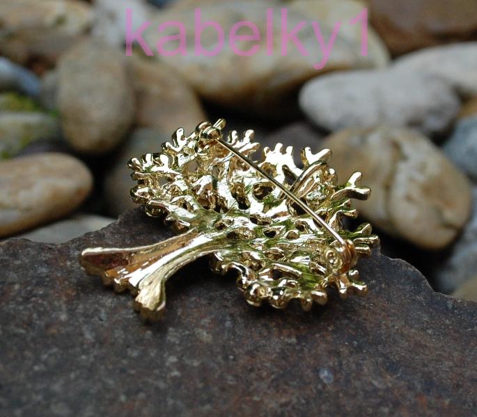 Brošňa MONA strom života zlatá farba