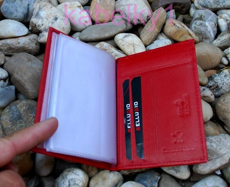 Púzdro na doklady a karty červené z kože Bellugio