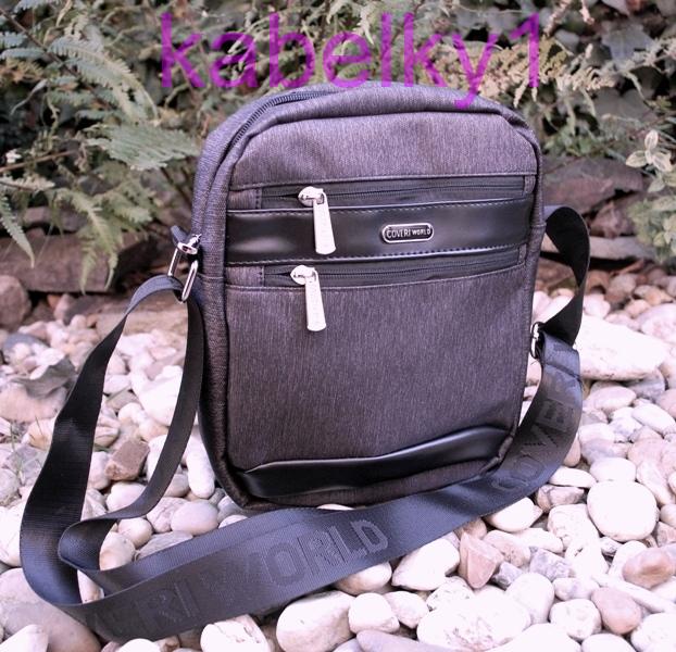 Pánska taška čierna džínsová crossbody 
