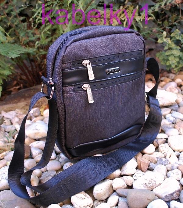 Pánska taška čierna džínsová crossbody 