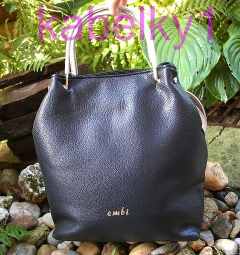 Kabelka čierna zlaté kovové rúčky crossbody "e m b i"