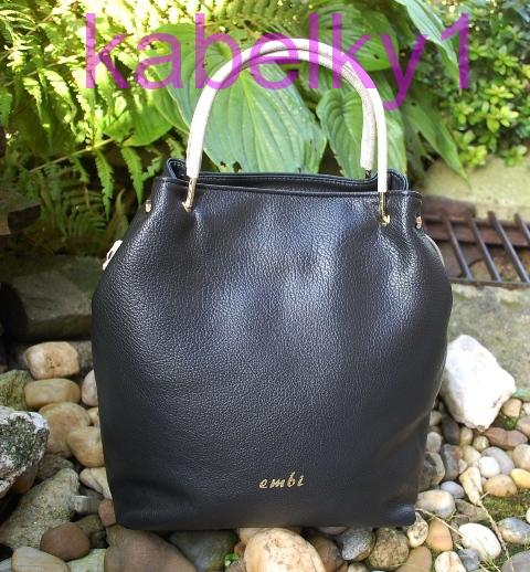 Kabelka čierna zlaté kovové rúčky crossbody "e m b i"