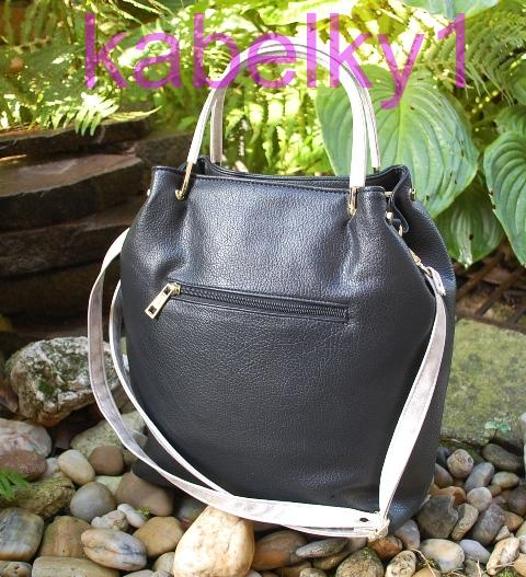 Kabelka čierna zlaté kovové rúčky crossbody "e m b i"