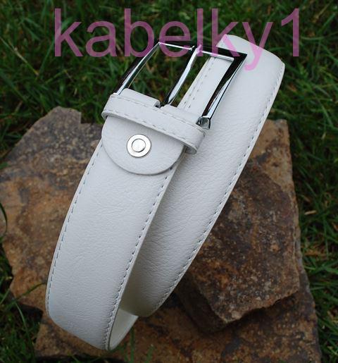 Opasok biely strieborná hranatá pracka ekokoža