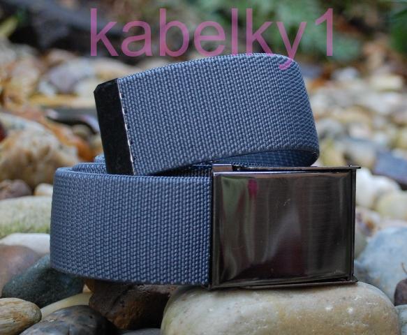 Opasok unisex šedý látkový pružný šedé kovanie