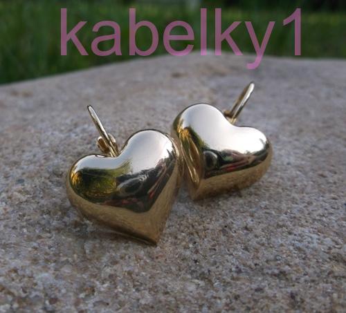 Náušnice srdiečko zlatá farba zrkadlové