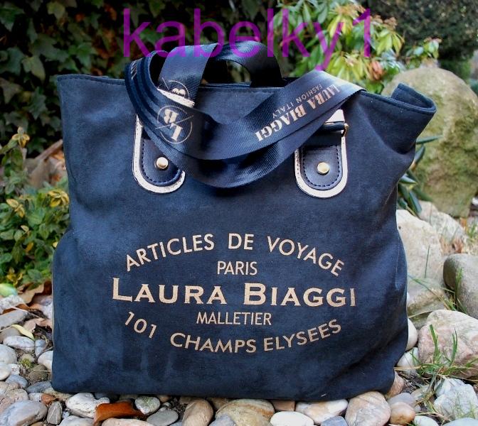Kabelka čierna matná semišová zlaté kovanie LAURA BIAGGI
