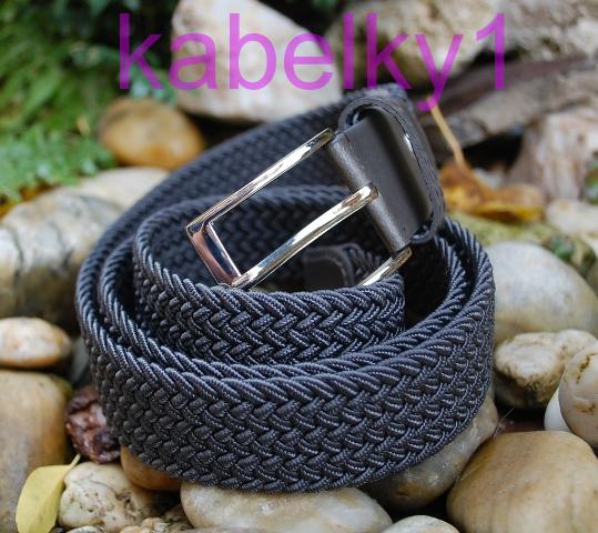 Opasok šedý pletený pružný strieborné kovanie