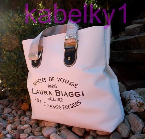 Kabelka biela matná zlaté kovanie LAURA BIAGGI