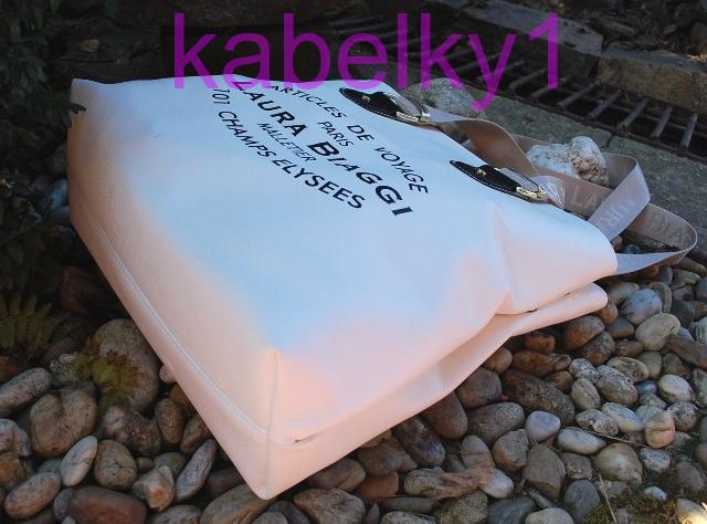 Kabelka biela matná zlaté kovanie LAURA BIAGGI