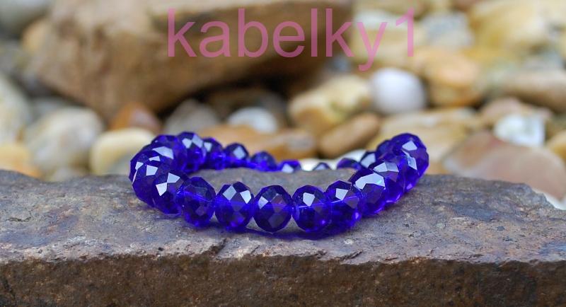 Náramok modrý brúsené sklo s leskom