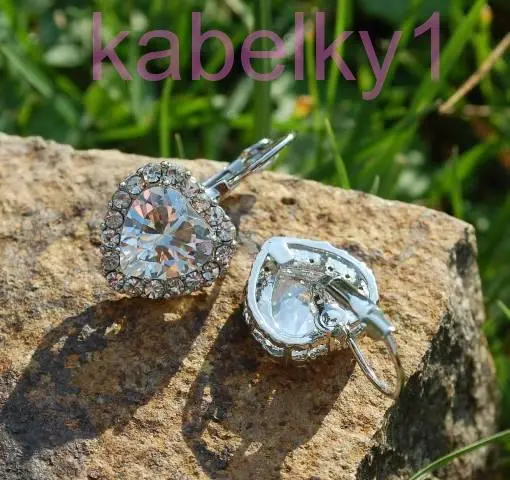 Náušnice srdiečka strieborný podklad brúsené sklo 