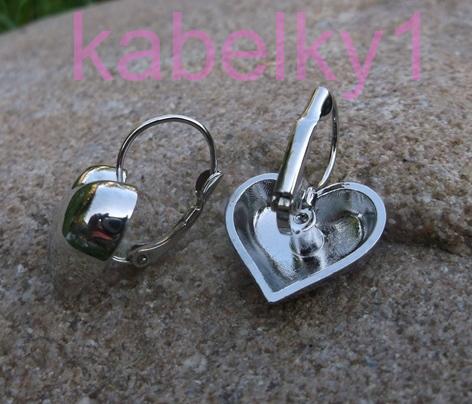 Náušnice srdiečko striebornej farby