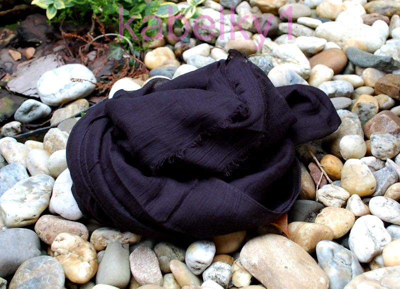 Šál čierny hladký tenký