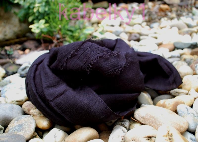 Šál čierny hladký tenký