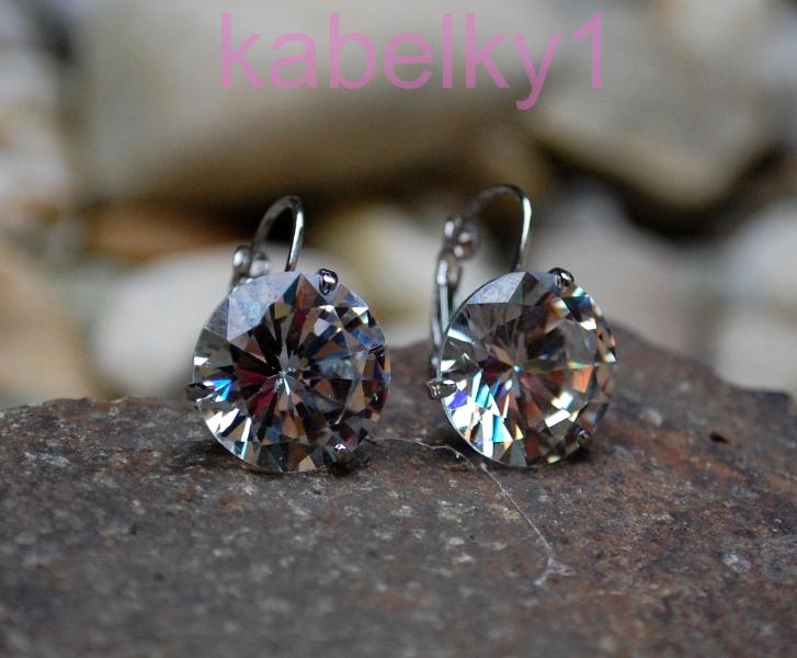 Náušnice strieborné brúsené sklo