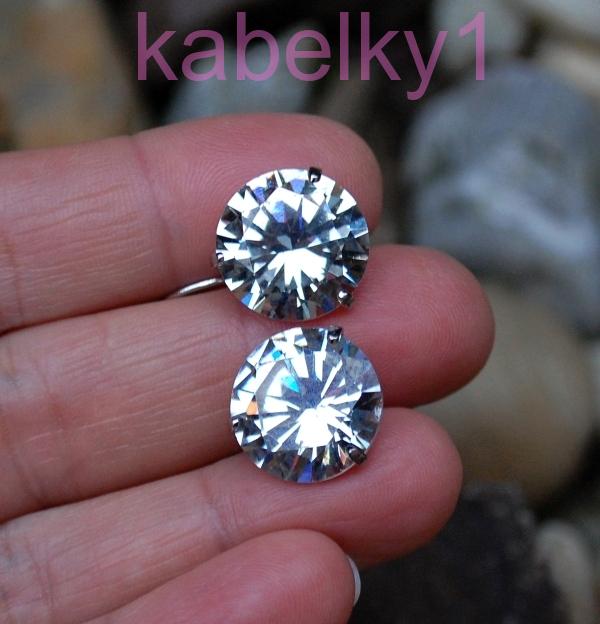 Náušnice strieborné brúsené sklo