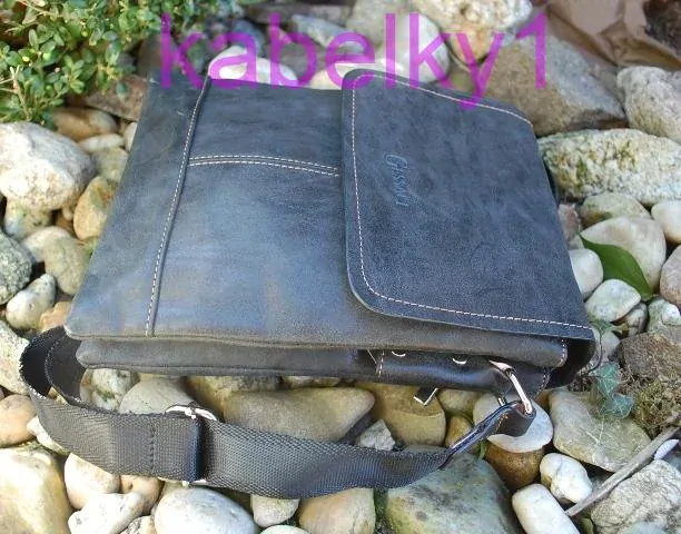  Pánska taška čierna antracitová štepovaná crossbody 