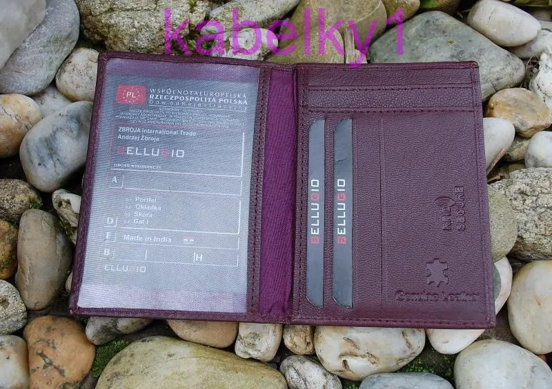 Púzdro na doklady a karty bordové z kože Bellugio